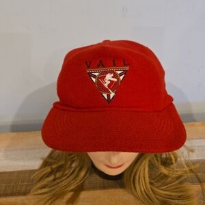 Vail Fleece Embroidered Ski Hat With Flaps New Vintage Cap RARE